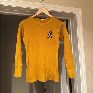 Star Trek Yellow Long Sleeve thermal Tee with Crew Neck